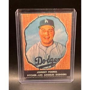 1955 Hires Root Beer Johnny Podres Los Angeles Dodgers Brooklyn Baseball Card